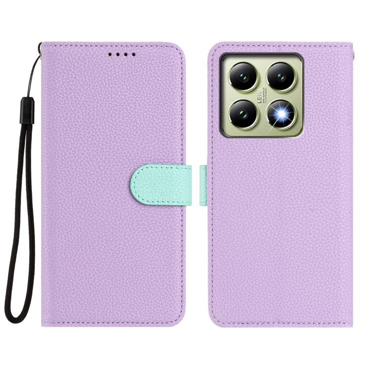 For Xiaomi 14T Pro Detachable Litchi Texture Magnetic Vegan Leather Phone Case