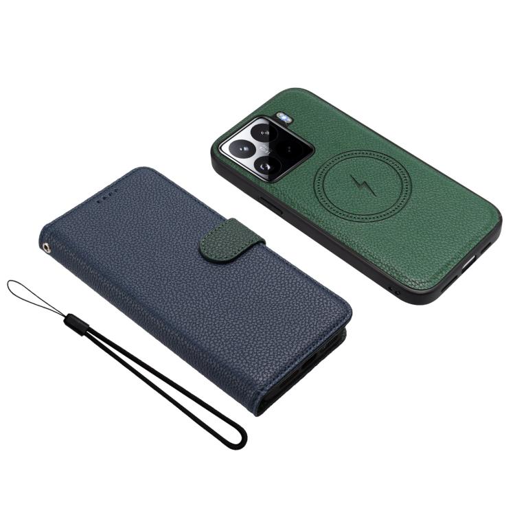For Xiaomi 15 Detachable Litchi Texture Magnetic Vegan Leather Phone Case