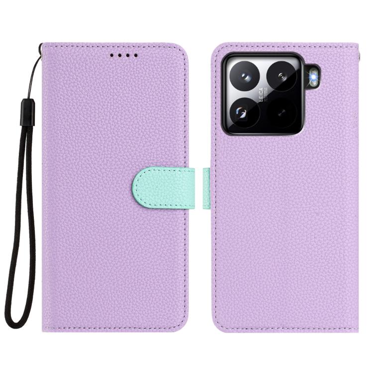 For Xiaomi 15 Pro Detachable Litchi Texture Magnetic Vegan Leather Phone Case