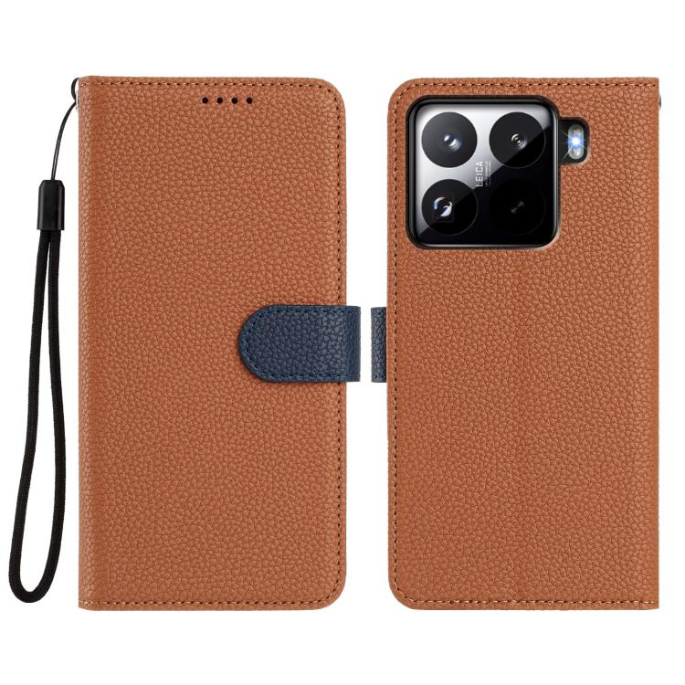 For Xiaomi 15 Pro Detachable Litchi Texture Magnetic Vegan Leather Phone Case