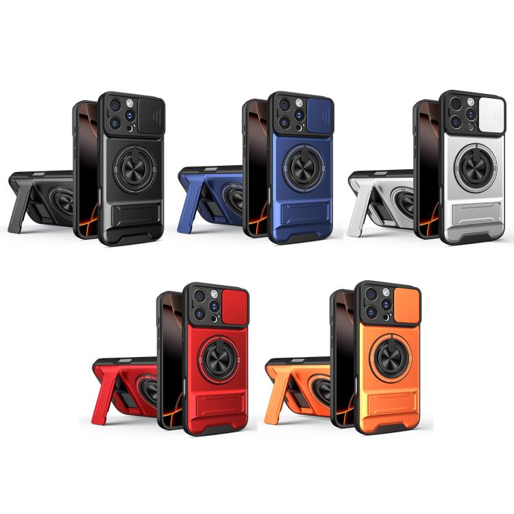 For iPhone 16 Pro Max Lens Sliding Window Multifunctional Magnetic Shockproof Phone Case