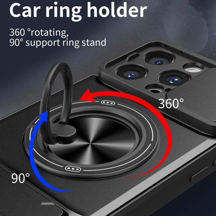 For iPhone 16 Pro Max Lens Sliding Window Multifunctional Magnetic Shockproof Phone Case