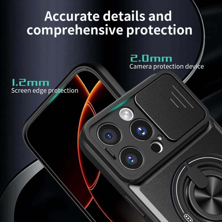 For iPhone 16 Pro Lens Sliding Window Multifunctional Magnetic Shockproof Phone Case