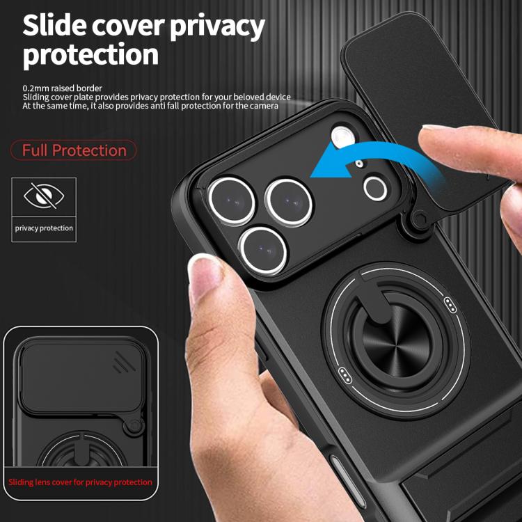For iPhone 17 Pro Max Lens Sliding Window Multifunctional Magnetic Shockproof Phone Case