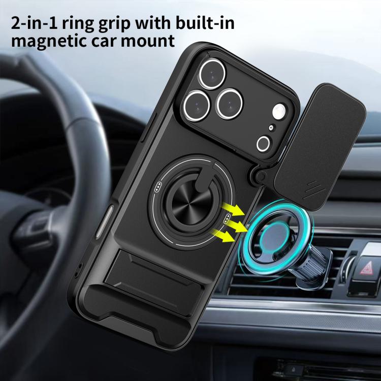 For iPhone 17 Pro Lens Sliding Window Multifunctional Magnetic Shockproof Phone Case