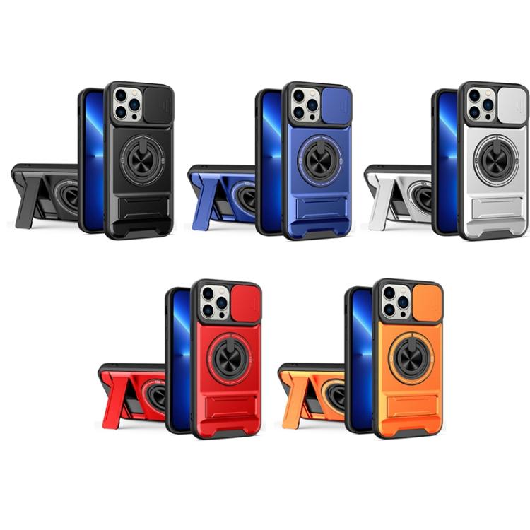 For iPhone 13 Pro Max Lens Sliding Window Multifunctional Magnetic Shockproof Phone Case