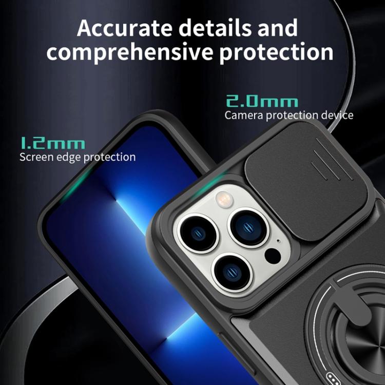 For iPhone 13 Pro Max Lens Sliding Window Multifunctional Magnetic Shockproof Phone Case