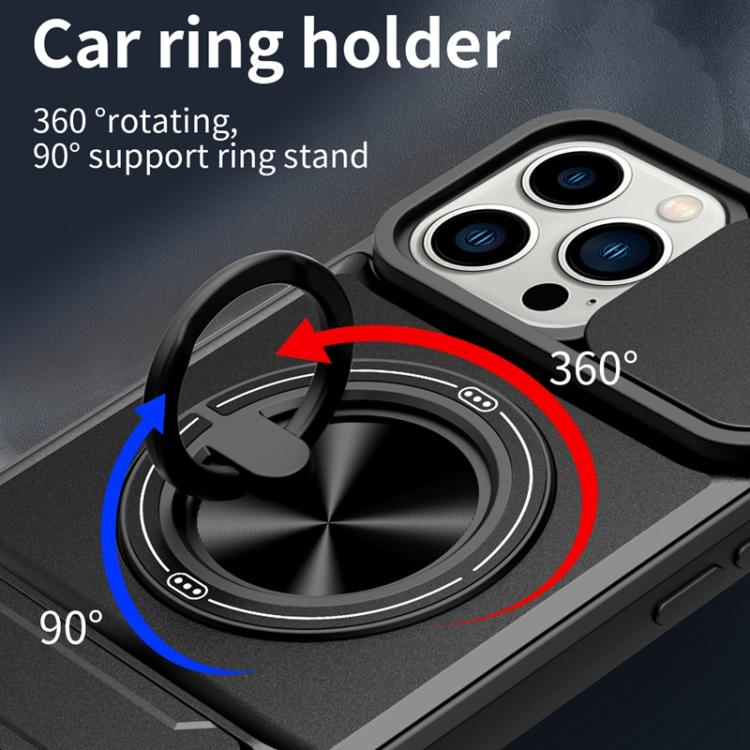 For iPhone 13 Pro Max Lens Sliding Window Multifunctional Magnetic Shockproof Phone Case