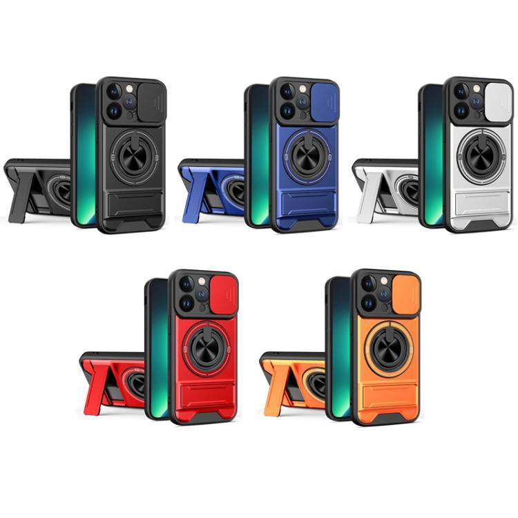 For iPhone 13 Pro Lens Sliding Window Multifunctional Magnetic Shockproof Phone Case