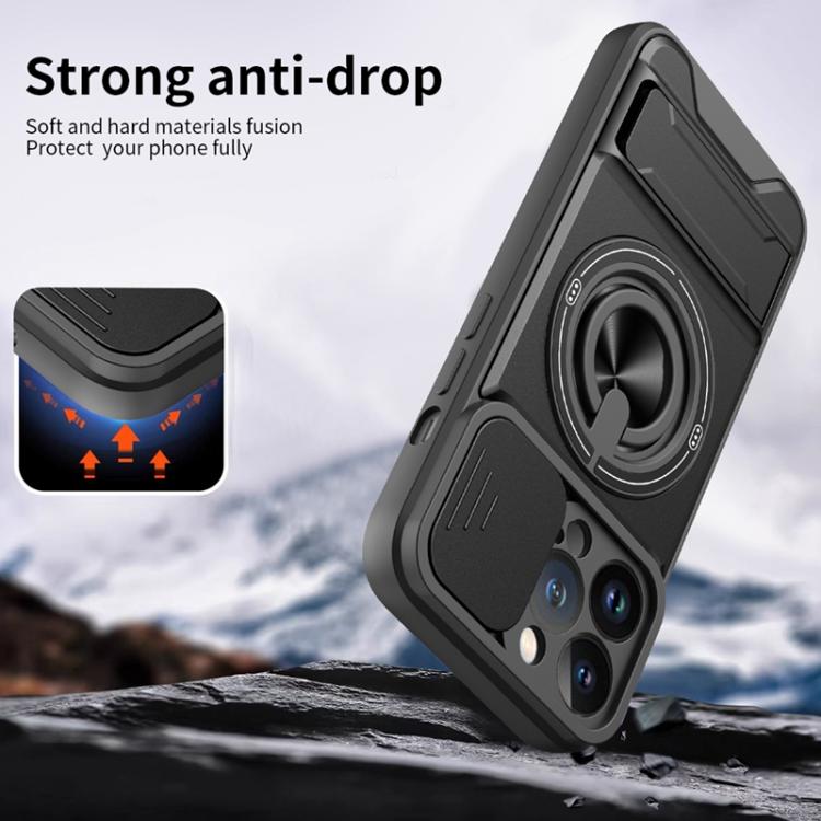 For iPhone 13 Pro Lens Sliding Window Multifunctional Magnetic Shockproof Phone Case