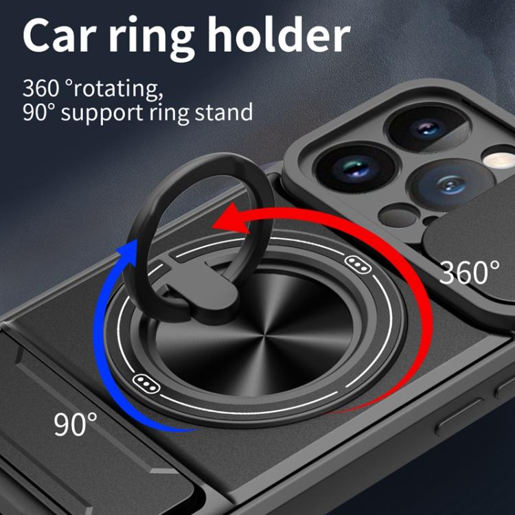 For iPhone 13 Pro Lens Sliding Window Multifunctional Magnetic Shockproof Phone Case