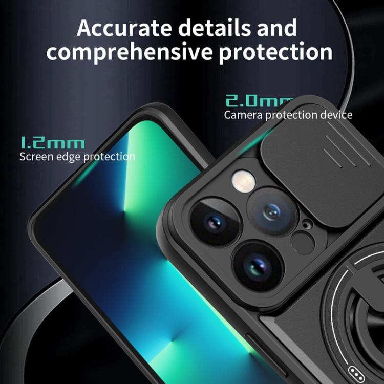 For iPhone 13 Pro Lens Sliding Window Multifunctional Magnetic Shockproof Phone Case