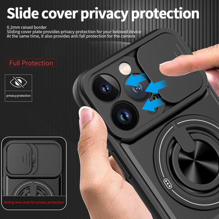 For iPhone 13 Pro Lens Sliding Window Multifunctional Magnetic Shockproof Phone Case