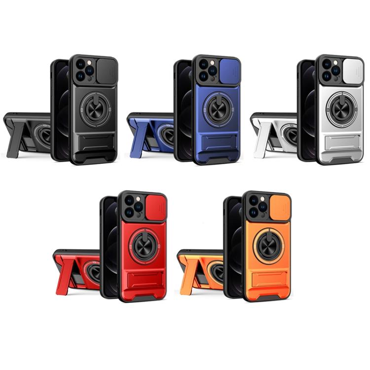 For iPhone 12 Pro Max Lens Sliding Window Multifunctional Magnetic Shockproof Phone Case