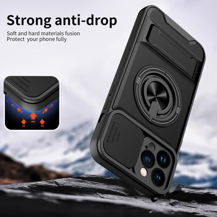 For iPhone 12 Pro Max Lens Sliding Window Multifunctional Magnetic Shockproof Phone Case