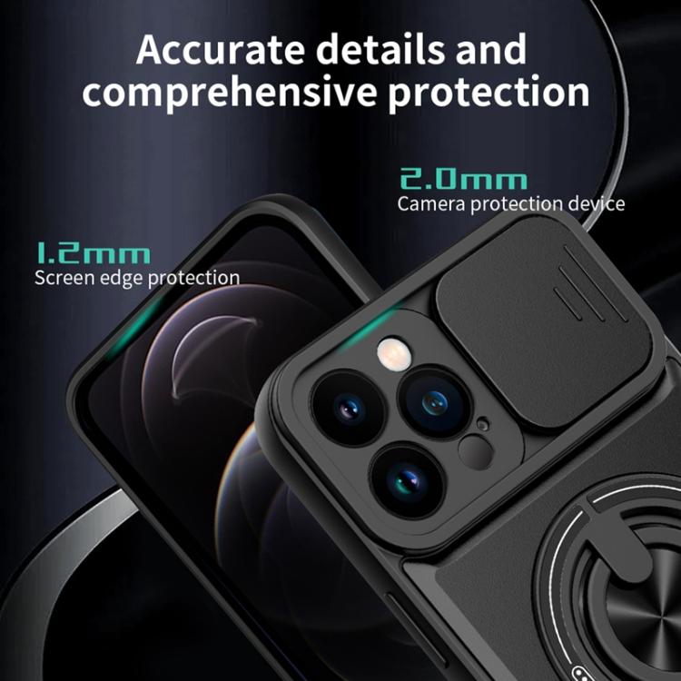For iPhone 12 Pro Max Lens Sliding Window Multifunctional Magnetic Shockproof Phone Case
