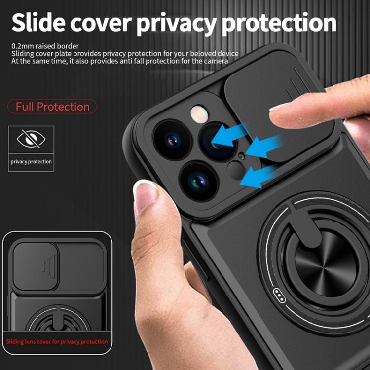 For iPhone 12 Pro Max Lens Sliding Window Multifunctional Magnetic Shockproof Phone Case