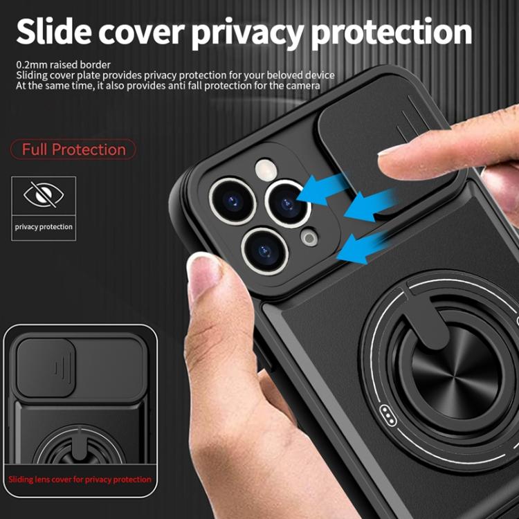 For iPhone 11 Pro Max Lens Sliding Window Multifunctional Magnetic Shockproof Phone Case