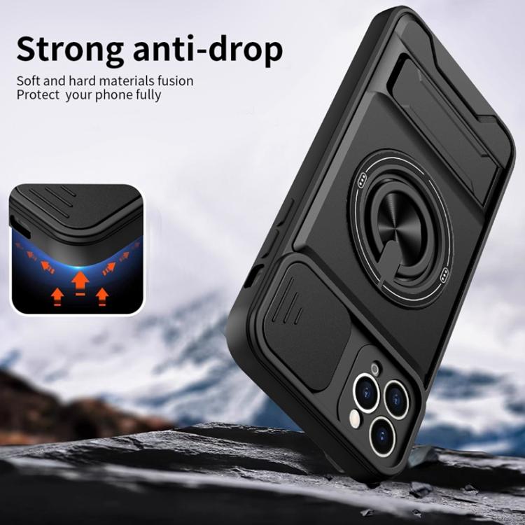 For iPhone 11 Pro Max Lens Sliding Window Multifunctional Magnetic Shockproof Phone Case