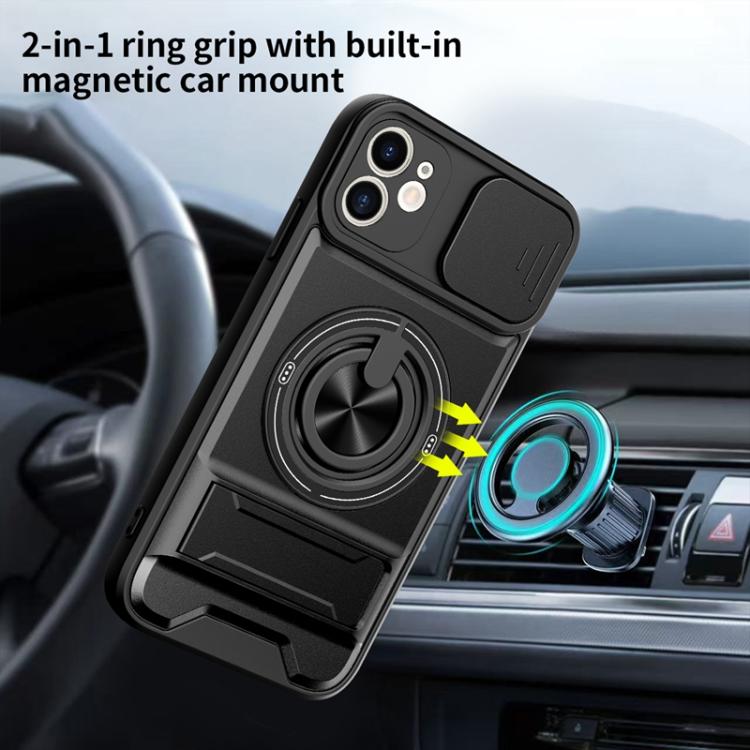 For iPhone 11 Lens Sliding Window Multifunctional Magnetic Shockproof Phone Case