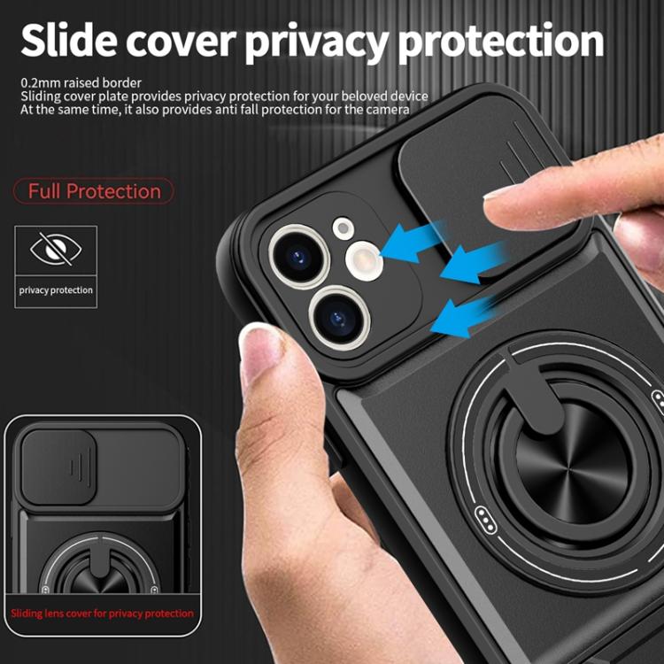 For iPhone 11 Lens Sliding Window Multifunctional Magnetic Shockproof Phone Case