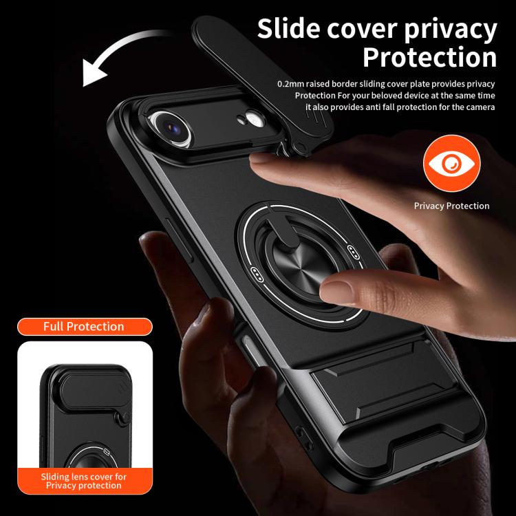 For iPhone Air Lens Sliding Window Multifunctional Magnetic Shockproof Phone Case