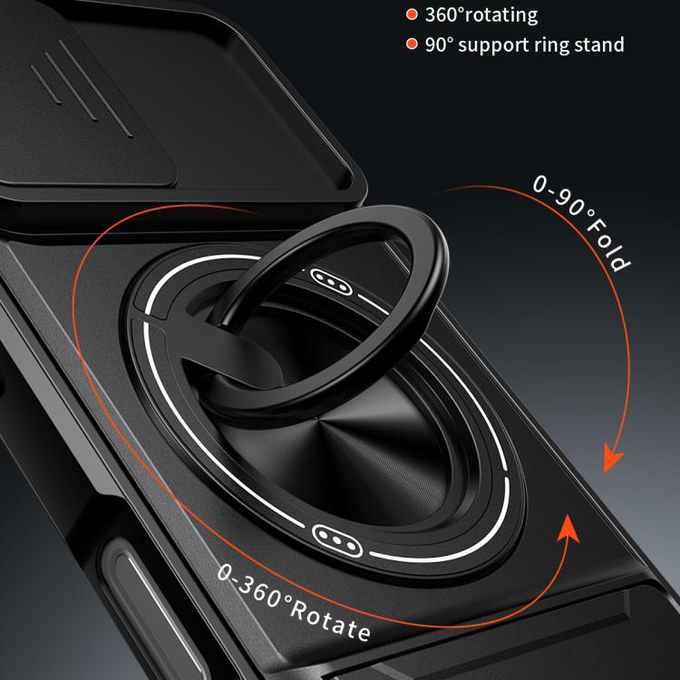For iPhone 16 Lens Sliding Window Multifunctional Magnetic Shockproof Phone Case