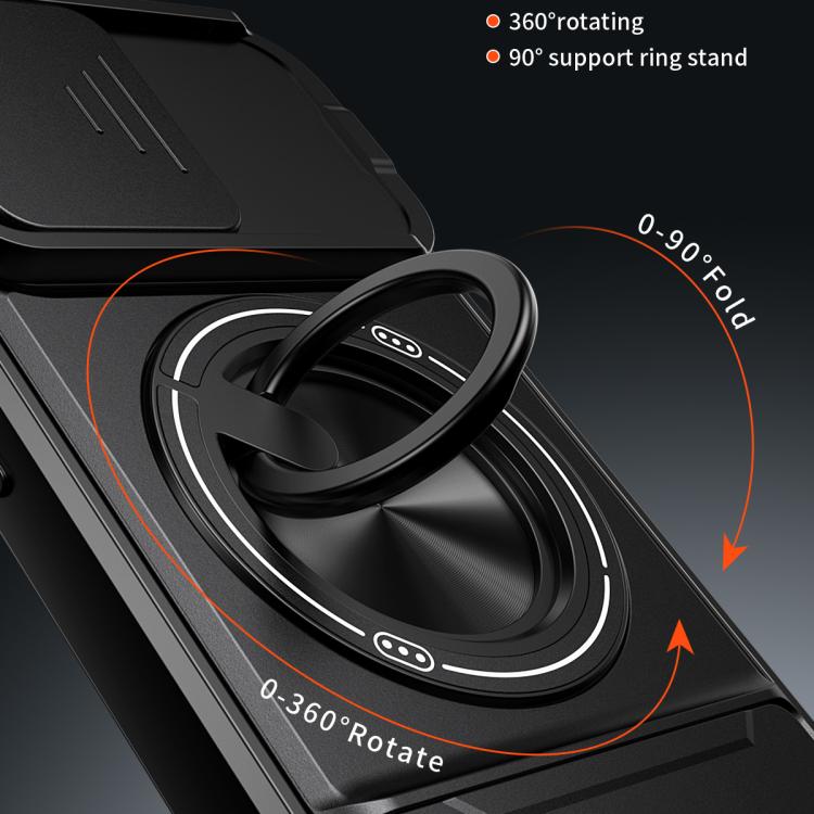 For iPhone 15 Pro Lens Sliding Window Multifunctional Magnetic Shockproof Phone Case