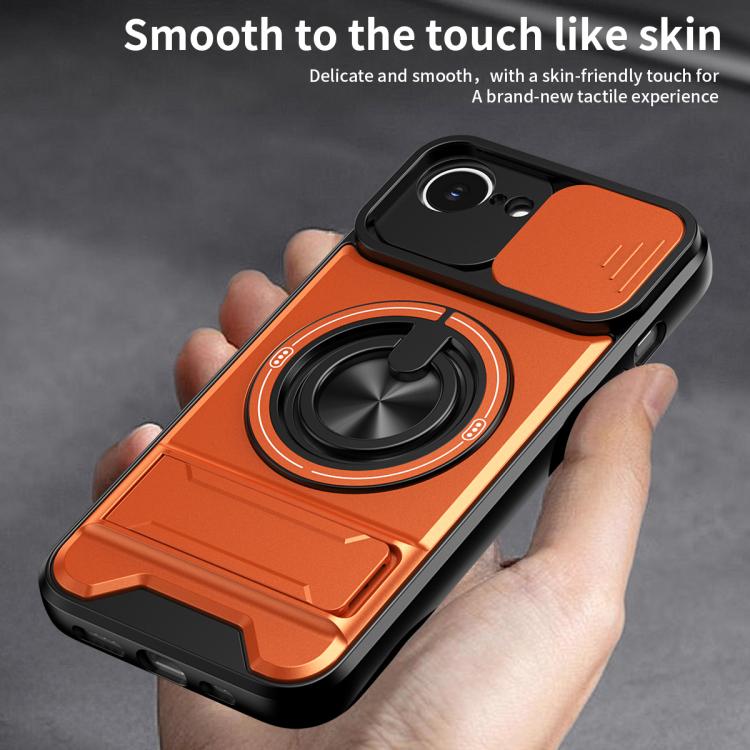 For iPhone 17e / 16e Lens Sliding Window Multifunctional Magnetic Shockproof Phone Case