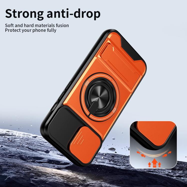 For iPhone 17e / 16e Lens Sliding Window Multifunctional Magnetic Shockproof Phone Case