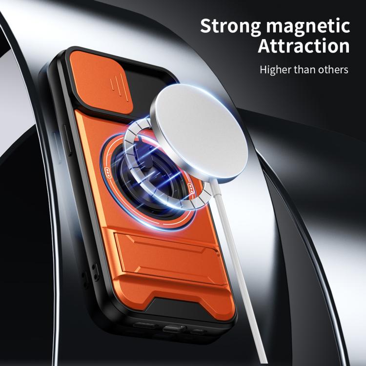 For iPhone 17e / 16e Lens Sliding Window Multifunctional Magnetic Shockproof Phone Case