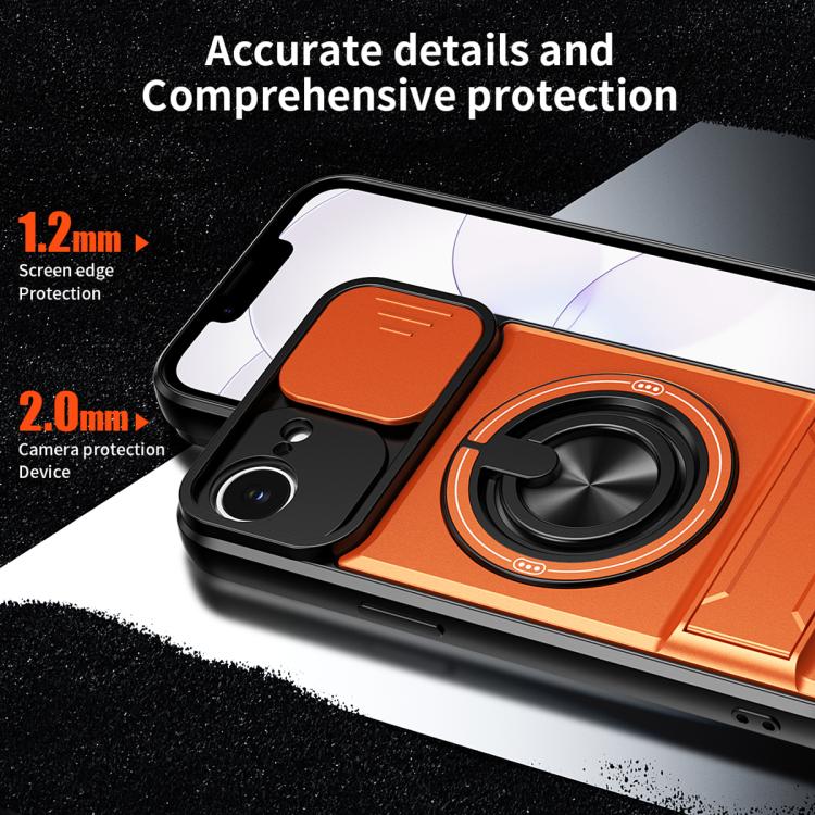 For iPhone 17e / 16e Lens Sliding Window Multifunctional Magnetic Shockproof Phone Case