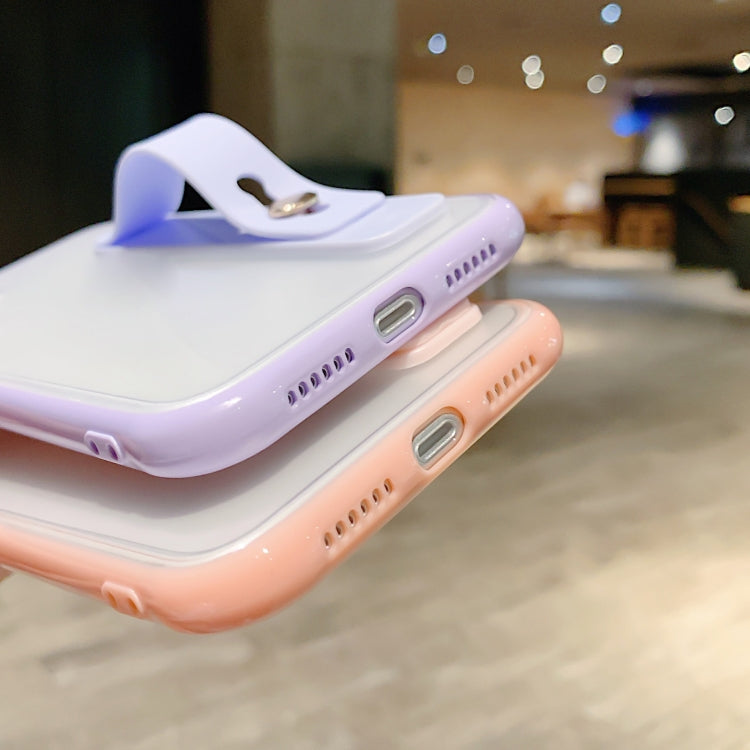 For iPhone 12 mini Shockproof Acrylic Protective Case with Wristband Holder