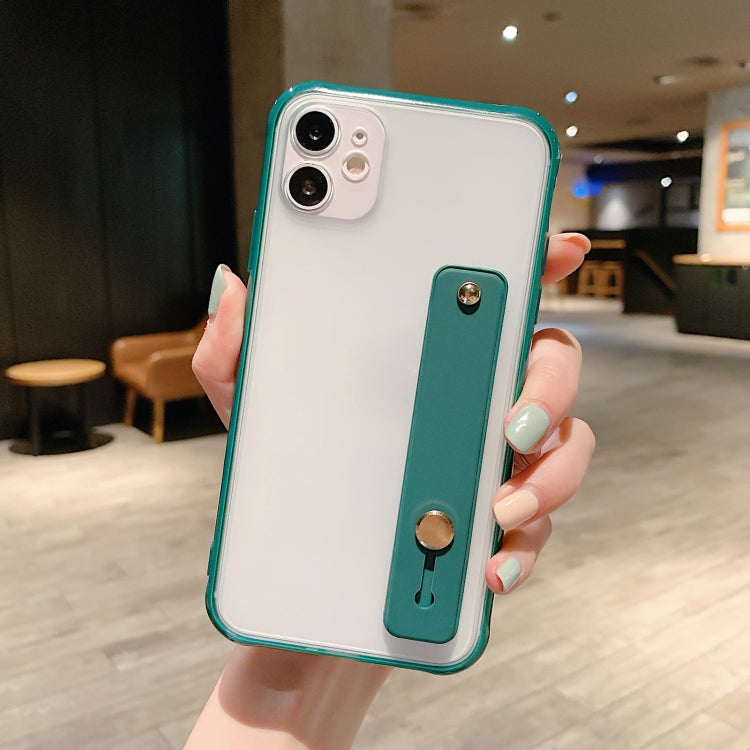 For iPhone 11 Shockproof Acrylic Protective Case with Wristband Holder