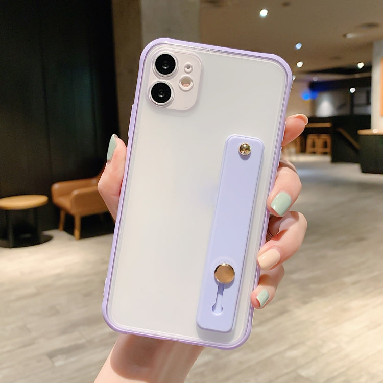 For iPhone 11 Shockproof Acrylic Protective Case with Wristband Holder