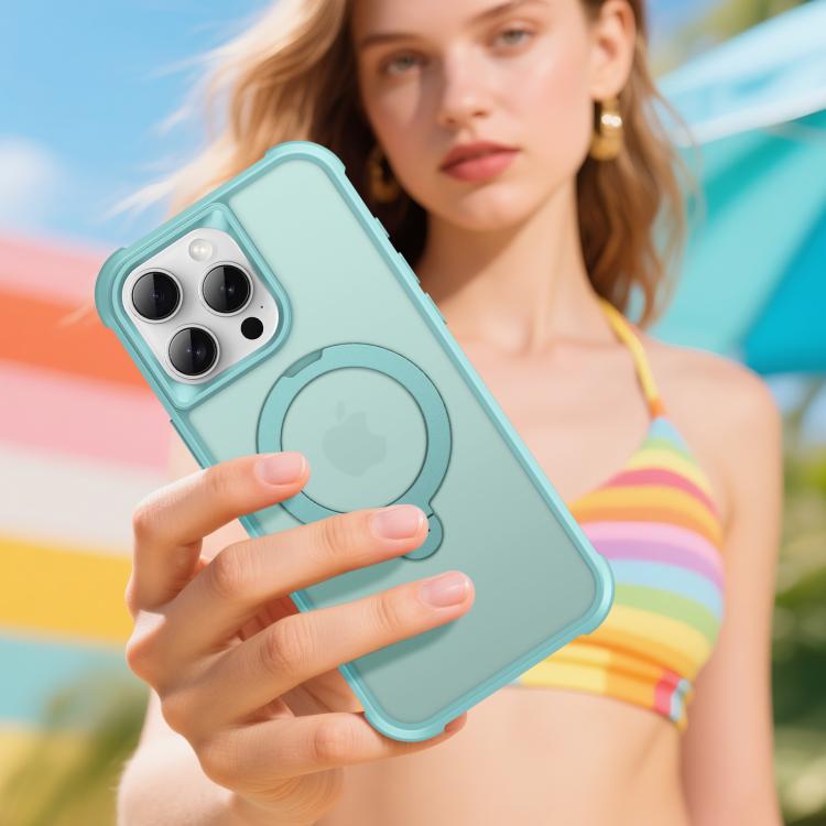 For iPhone 15 Pro Max Rotating Pivot Bracket Magnetic Phone Case