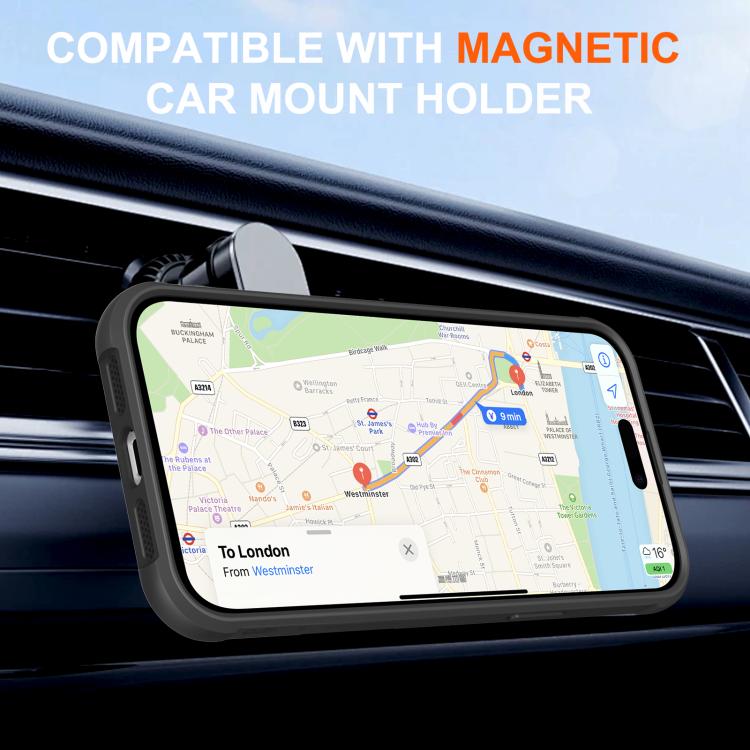 For iPhone 15 Pro Rotating Pivot Bracket Magnetic Phone Case