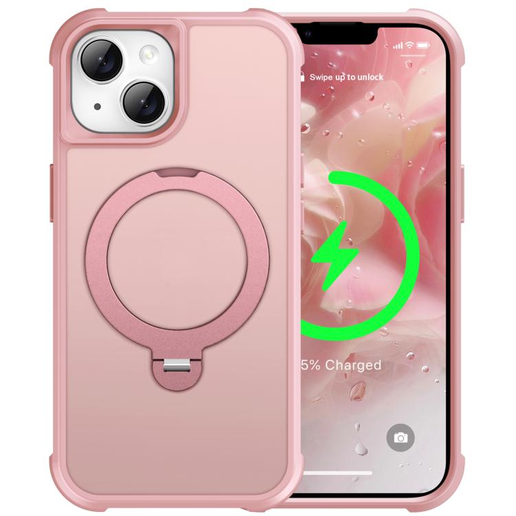 For iPhone 14 Rotating Pivot Bracket Magnetic Phone Case