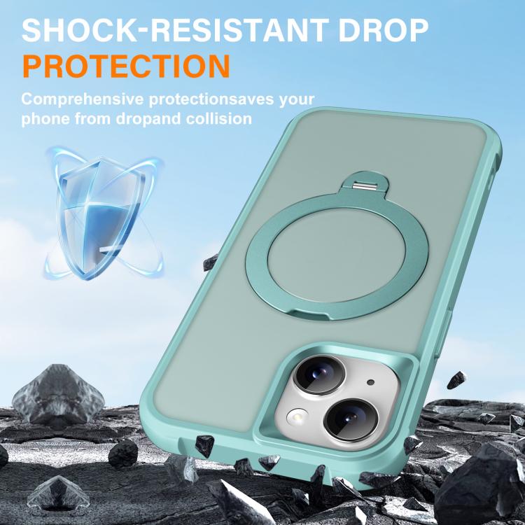 For iPhone 14 Plus Rotating Pivot Bracket Magnetic Phone Case