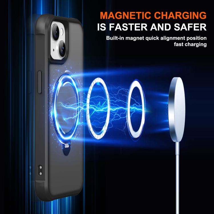 For iPhone 13 Rotating Pivot Bracket Magnetic Phone Case