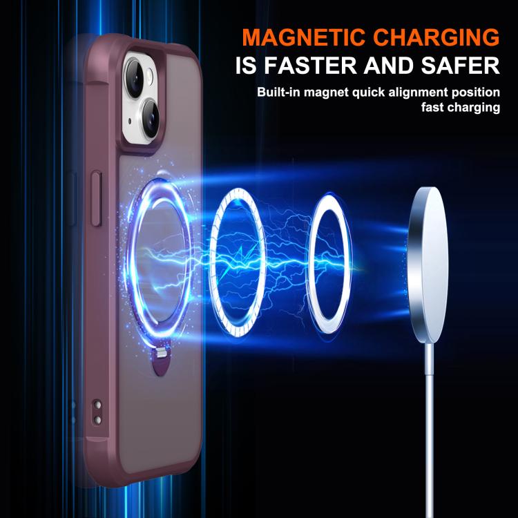 For iPhone 13 Rotating Pivot Bracket Magnetic Phone Case