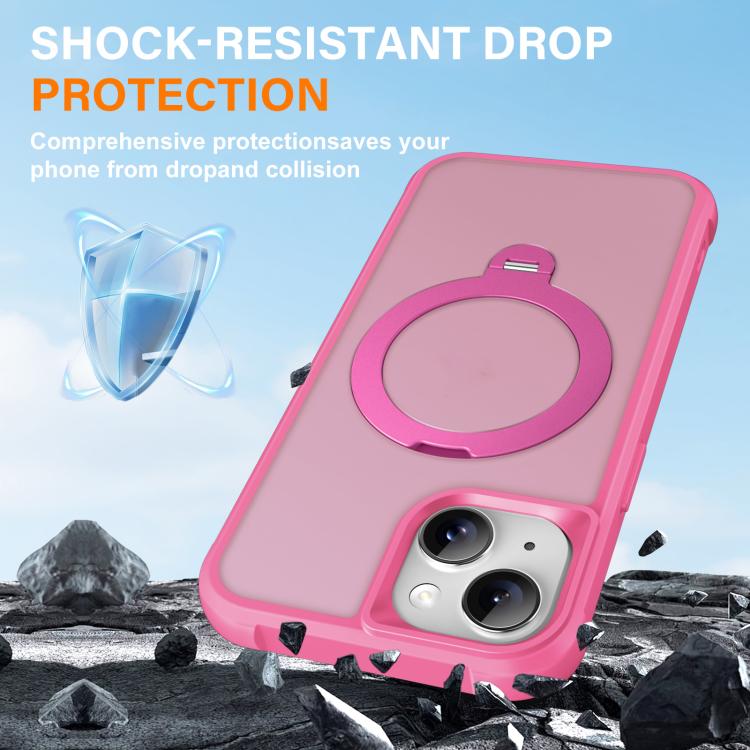 For iPhone 13 Rotating Pivot Bracket Magnetic Phone Case
