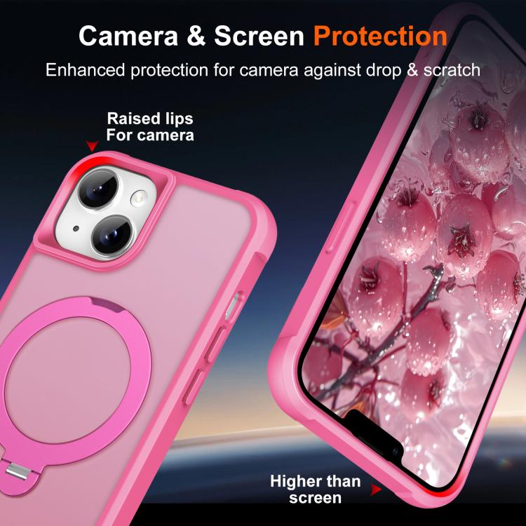 For iPhone 13 Rotating Pivot Bracket Magnetic Phone Case