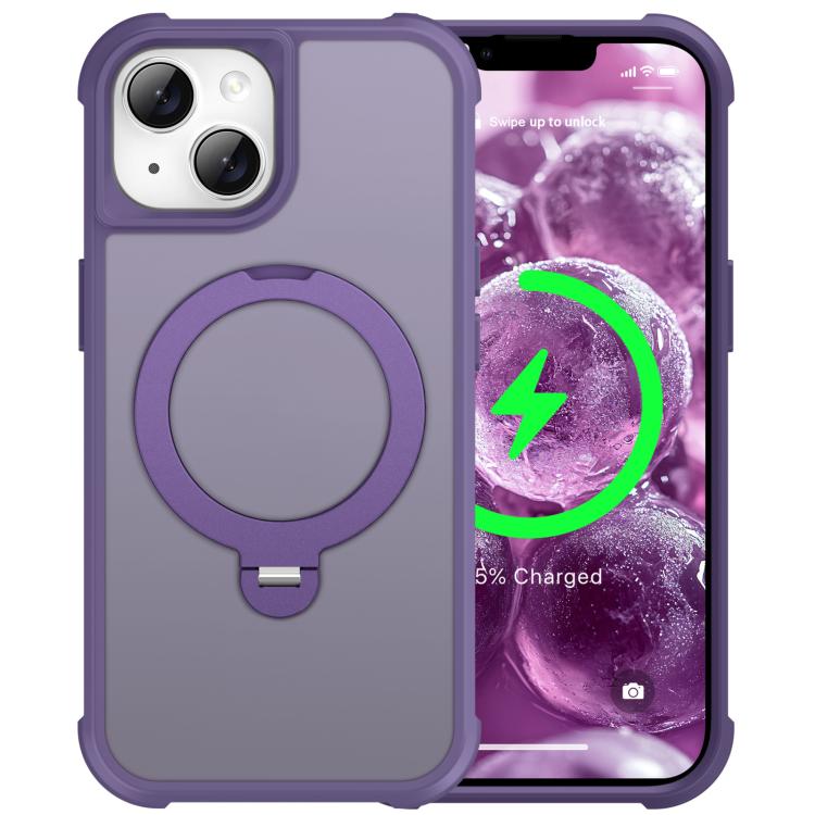 For iPhone 13 Rotating Pivot Bracket Magnetic Phone Case