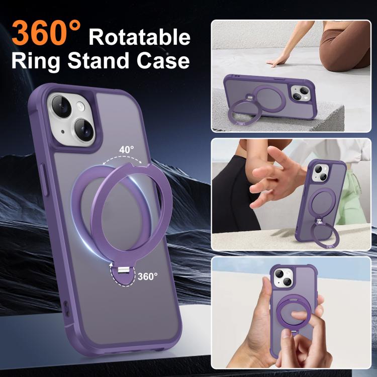 For iPhone 13 Rotating Pivot Bracket Magnetic Phone Case