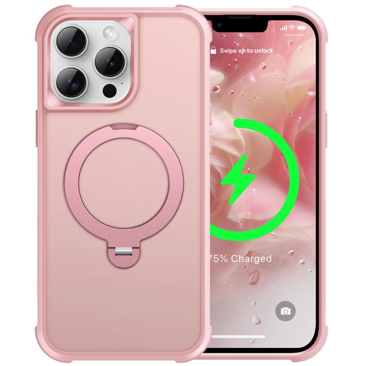 For iPhone 13 Pro Rotating Pivot Bracket Magnetic Phone Case