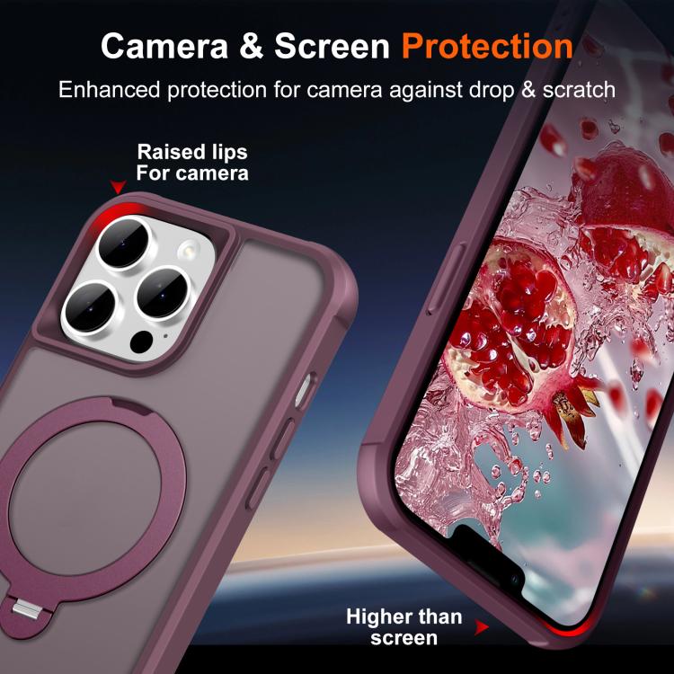 For iPhone 13 Pro Rotating Pivot Bracket Magnetic Phone Case