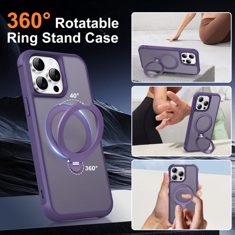 For iPhone 13 Pro Rotating Pivot Bracket Magnetic Phone Case