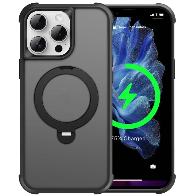 For iPhone 13 Pro Max Rotating Pivot Bracket Magnetic Phone Case