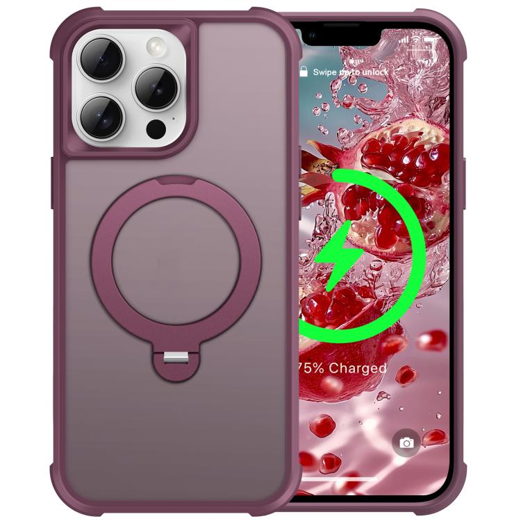 For iPhone 13 Pro Max Rotating Pivot Bracket Magnetic Phone Case